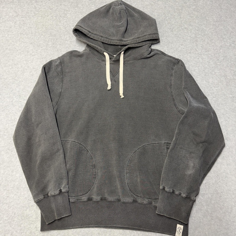 Todd Snyder Hoodie Mens Large Gray Fleece Pullover Kangaroo Pocket Made Canada